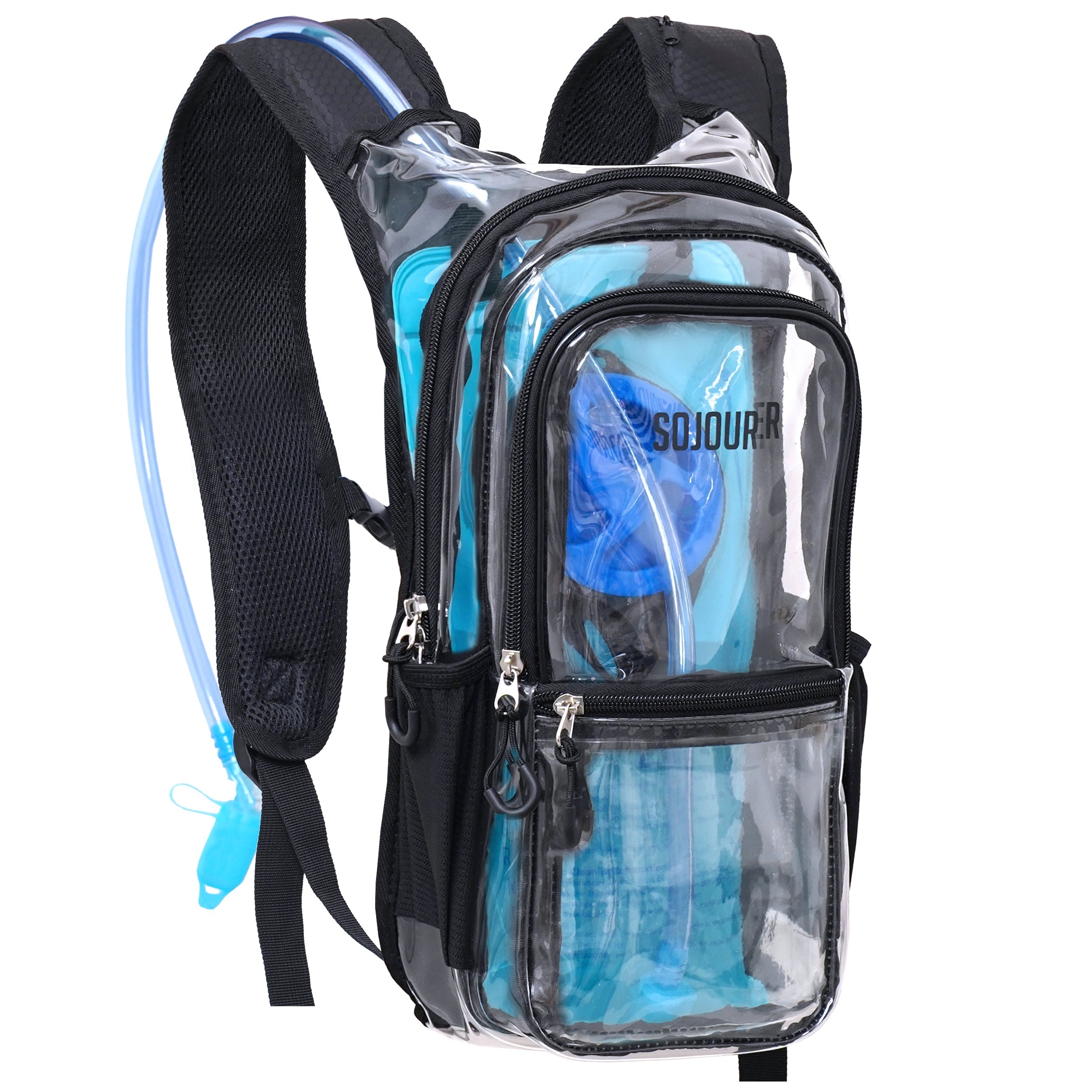 Hydration Pack Backpack (Medium) - Clear lightweight design with adjustable straps and hydration bladder included.