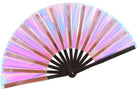 Large folding Festival Fans, holographic rave accessory for dancing at parties and events.