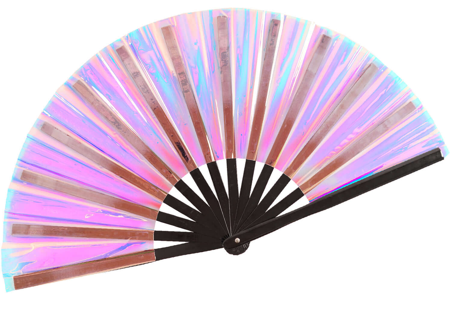 Large folding Festival Fans, holographic rave accessory for dancing at parties and events.
