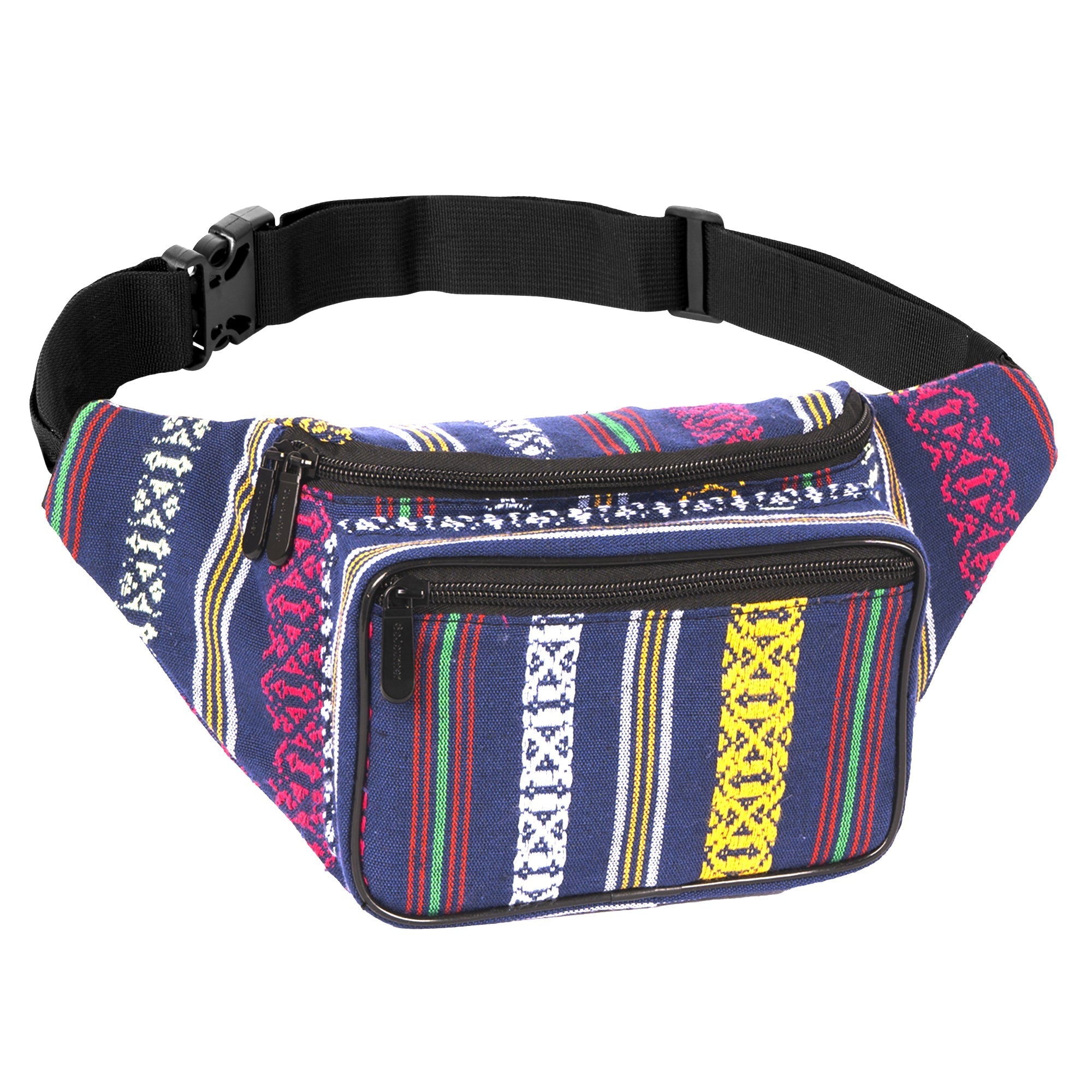 Fanny Pack (Solids) featuring vibrant patterns, spacious 3-pocket design, ideal for rave outfits and organized storage.
