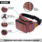 Fanny Pack (Solids) with water-resistant exterior and premium zippers, perfect for rave outfits, featuring hidden back pocket.