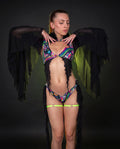 Awaken Nymph Sleeves - rave arm sleeves - detail view - EDM clothing — black