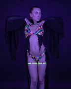 Awaken Nymph Sleeves - rave arm sleeves - detail view - EDM clothing — uv