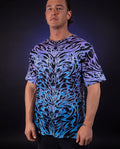 Rave bodysuit style Chromium oversized softee in blue purple gradient festival outfit front view