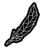 geometric feather design in black and white, ideal for creative projects and artistic expressions.