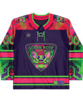 Goblin Mode Hockey Jersey in vibrant colors, perfect for rave outfits and rave clothing, showcasing playful design elements.