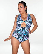 Gossamer Double Take Playsuit - rave bodysuit - front view - Freedom Rave Wear