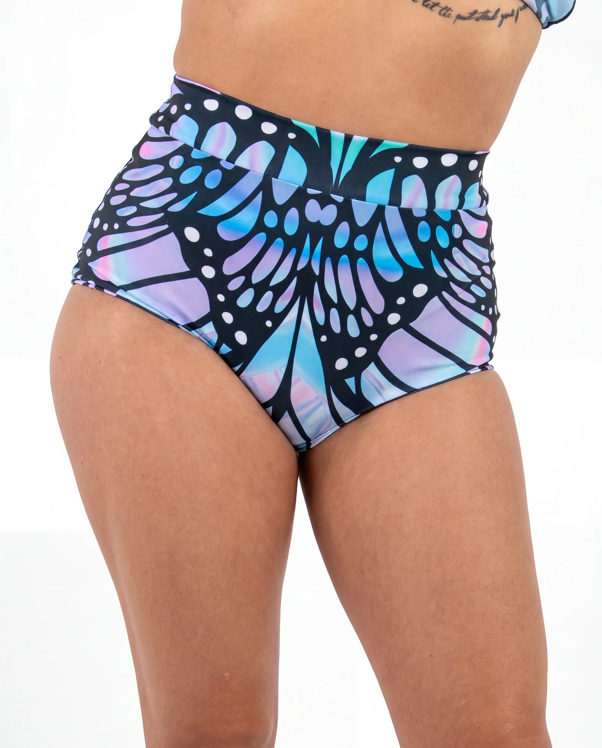 Gossamer Hot Spanks - rave bottoms - front view - Freedom Rave Wear — white
