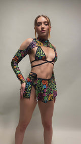 PsyBloom Wrap Bikini Top FRW New Size: X-Small
