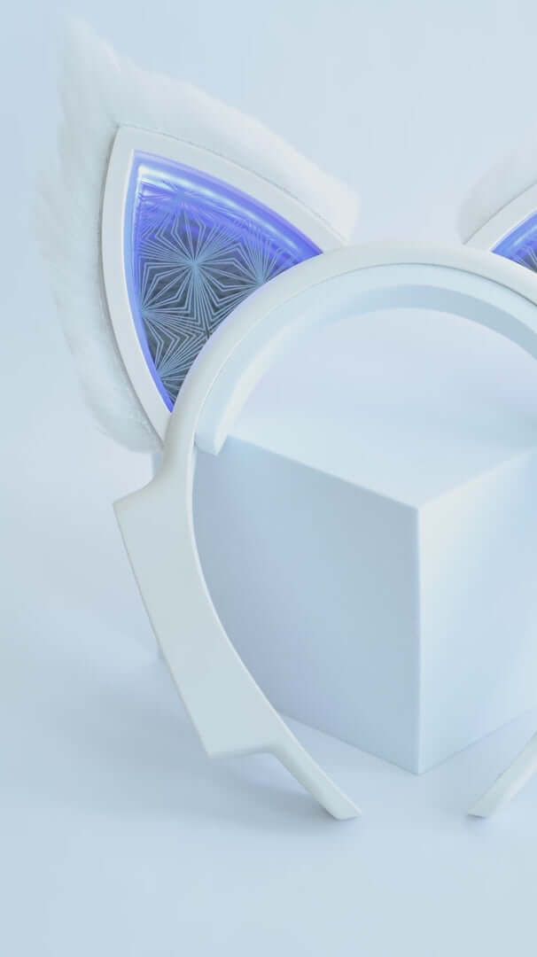 Rear view of Lumira Infinity Mirror Cat Ears showing the sleek headband design and light-up features.