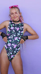 Mushies Sideboob Bodysuit Freedom Rave Wear Size: X-Small