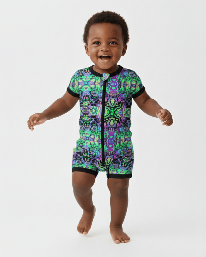 Baby's First Rave Zippered Shortie Romper