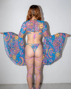 Groovy Mesh Bell Sleeves - festival sleeve - back view - rave outfit