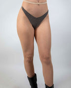 Small Diamond Rhinestone Fishnet Stockings in nude, seen from the front, perfect for a rave or festival outfit.