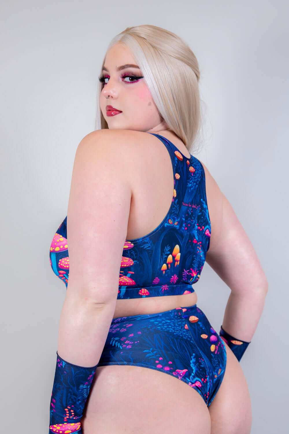 Side profile of the Wildwood V Free Top, showcasing the flattering fit and racerback style.