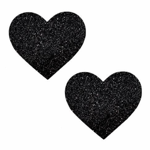 Black Malice Glitter I Heart U Pasties Neva Nude Size: One Size