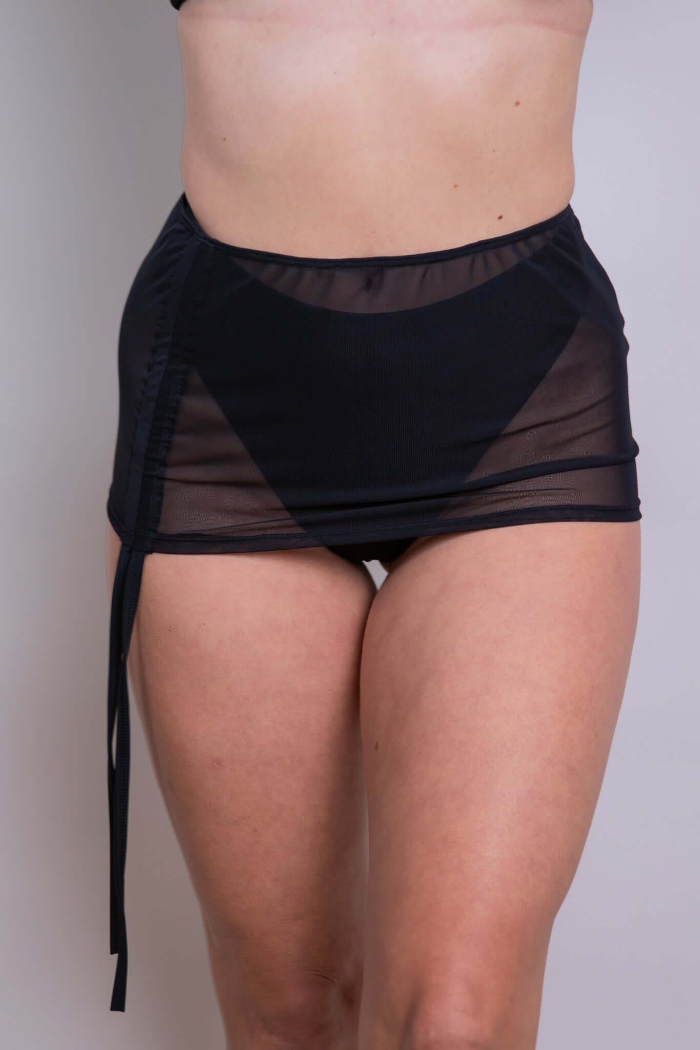 Black Mesh Cinch Skirt Freedom Rave Wear Size: X-Small