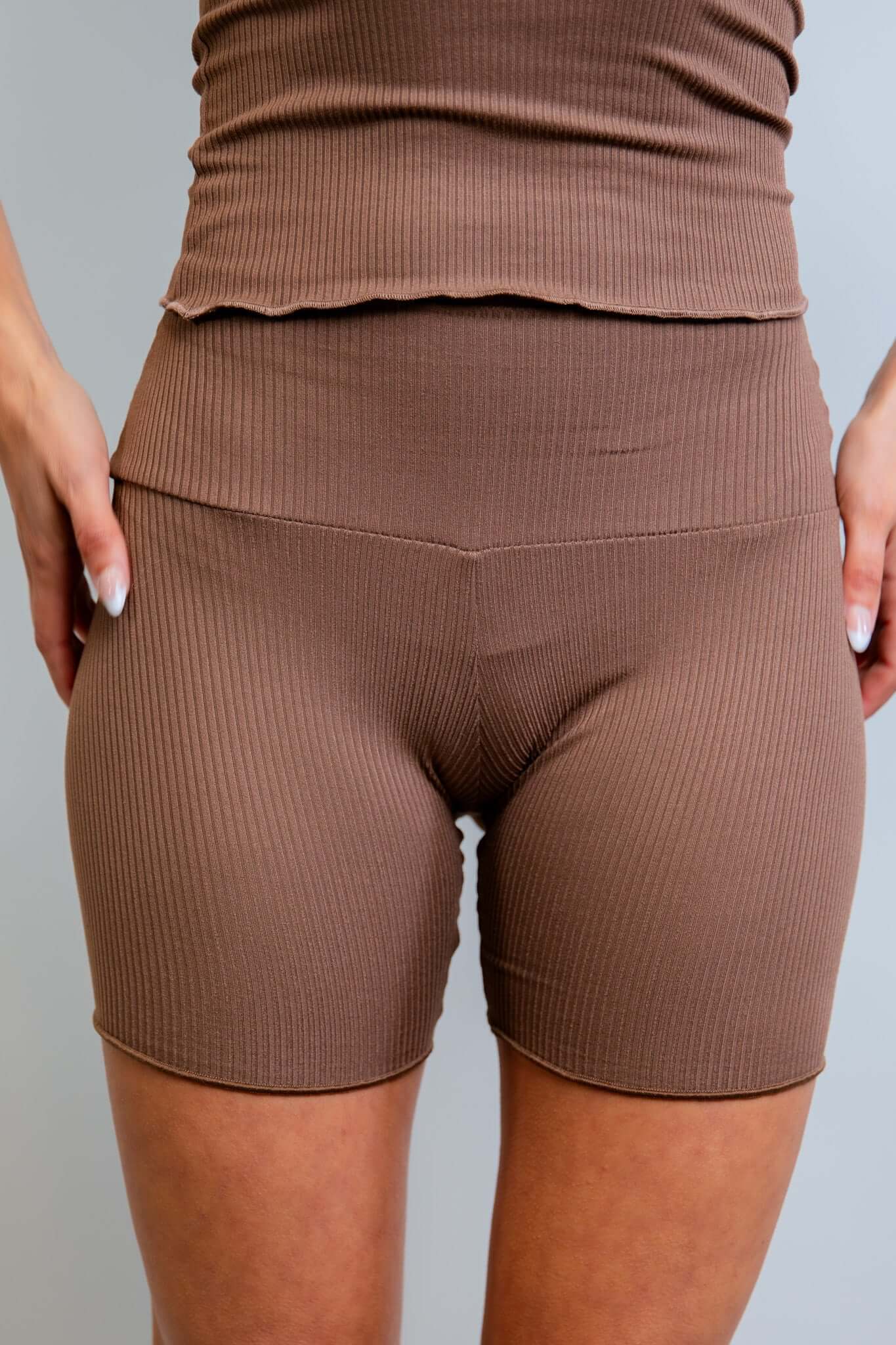 Brown Coco Ribbed Lounge Boxer Shorts