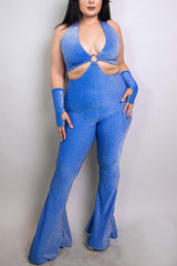 Cobalt Sparkle Jumpsuit - Freedom Rave Wear - Bodysuits