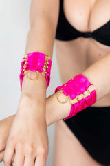 Cuffed Up Arm Band - Pink FRW Accessories Size: One Size