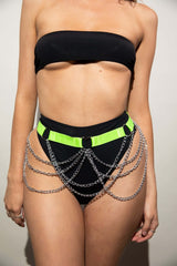 Dance 2 Love Chain Belt - Neon Green FRW Accessories Size: Regular