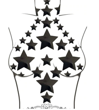 Dom Squad Wet Vinyl Black Starry Nights Nipple Sticker Top