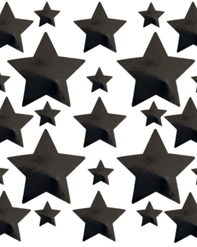 Black star-shaped nipple stickers for a stylish rave outfit, featuring various sizes in a bold design.