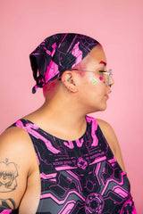 Electronika Bandana - UV Pink Freedom Rave Wear Size: One Size