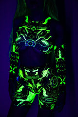 Electronika Chaps - UV Green Freedom Rave Wear Size: X-Small