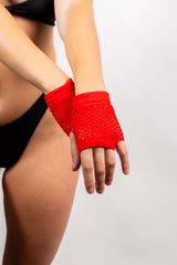 Fishnet Gloves - Red
