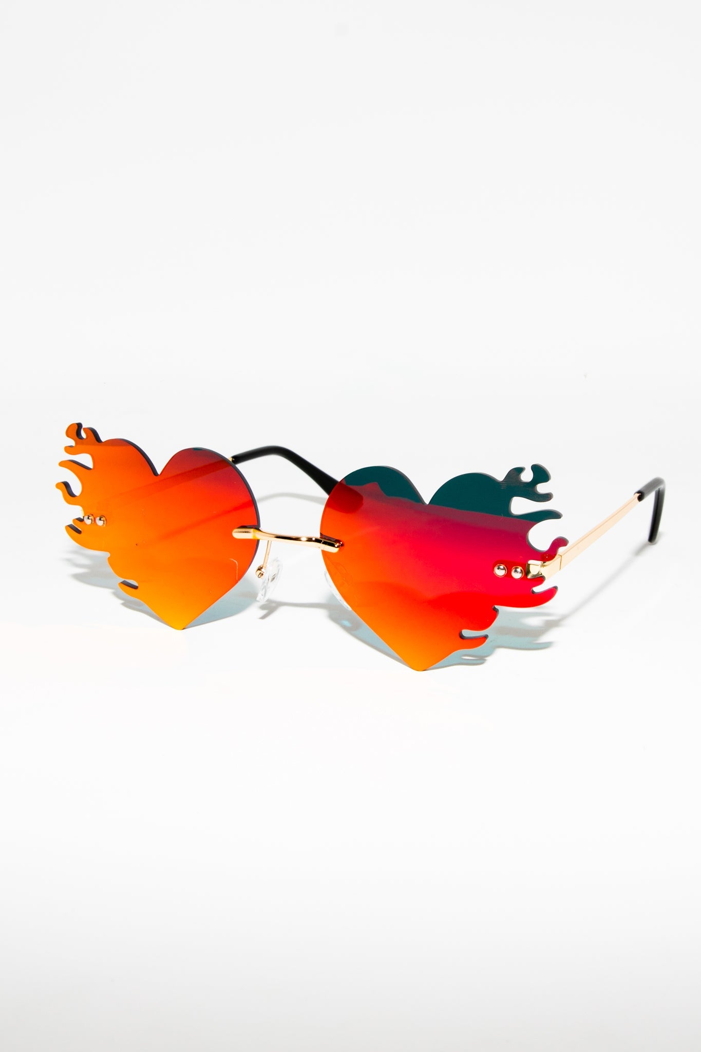 Hearts on Fire Sunglasses - Red - Freedom Rave Wear - Sunglasses