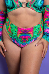 Hypnotic High Waisted Thong Freedom Rave Wear Size: X-Small