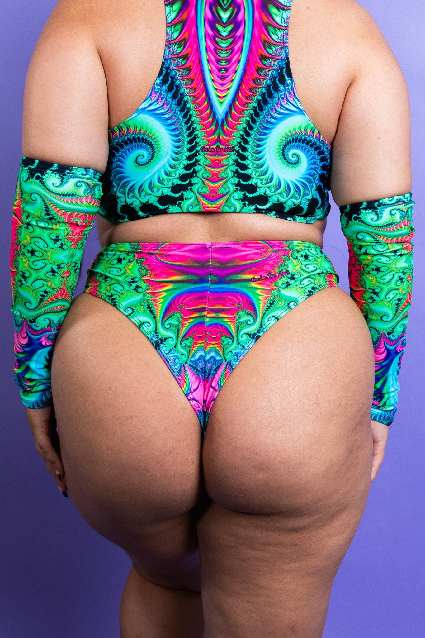 Hypnotic High Waisted Thong - Freedom Rave Wear - Bottoms