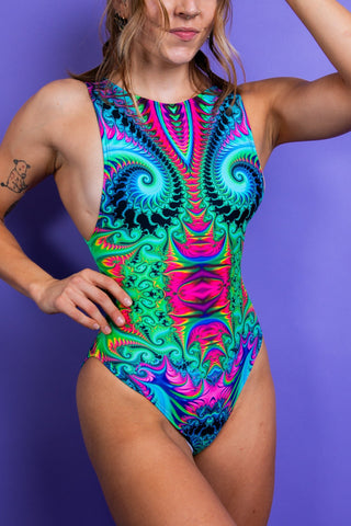 Hypnotic Sideboob Bodysuit - Freedom Rave Wear - Bodysuits
