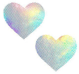 Liquid Party Pure White Holographic I Heart U Pasties Neva Nude Size: One Size