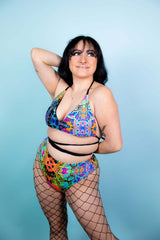 Lucidity High Waisted Brazilian Bottoms Freedom Rave Wear Size: X-Small