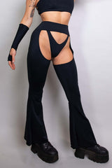Matte Black Bell Chaps Freedom Rave Wear Size: X-Small