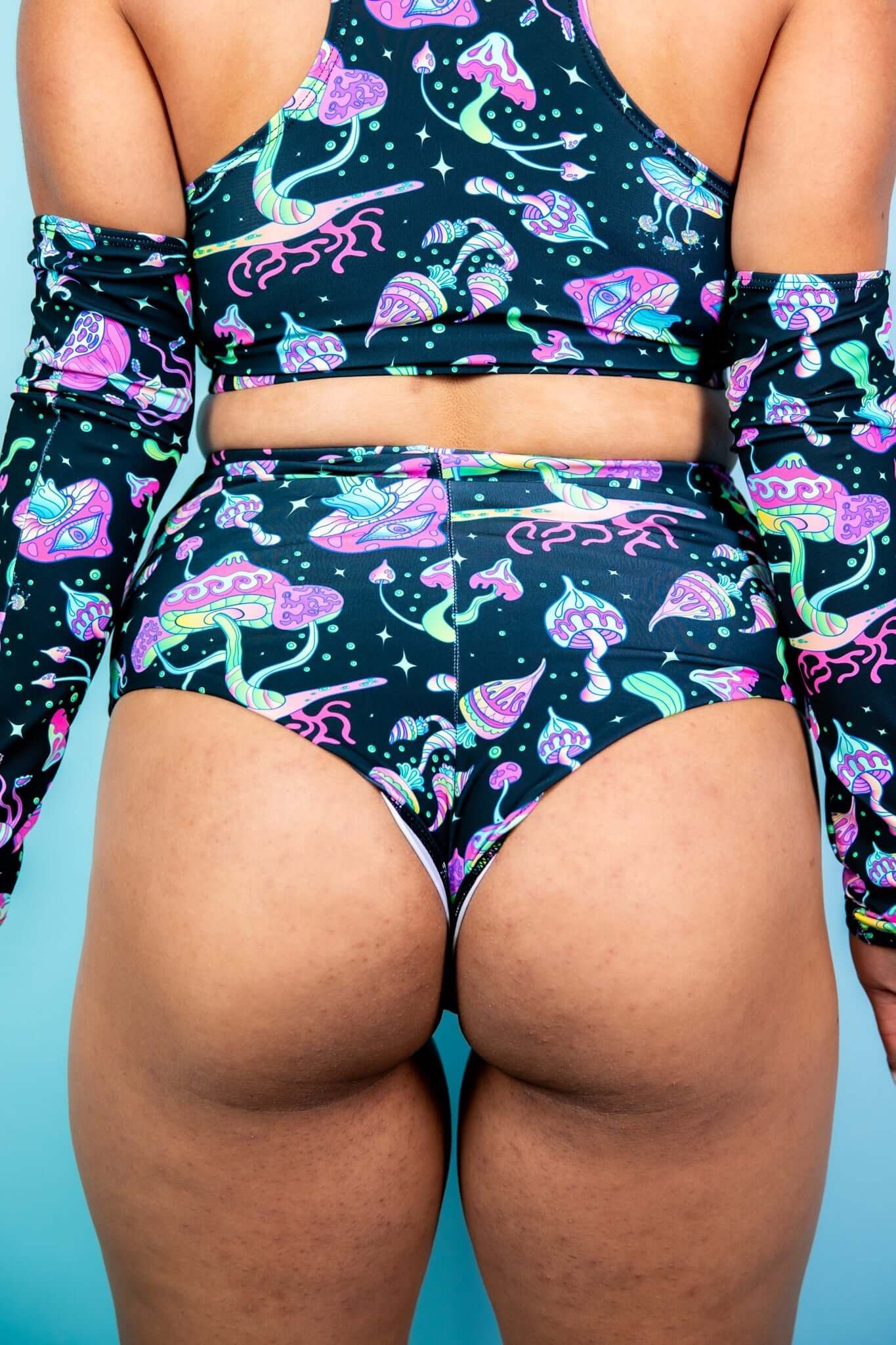 Mushies High Waisted Bottoms - Freedom Rave Wear - Bottoms