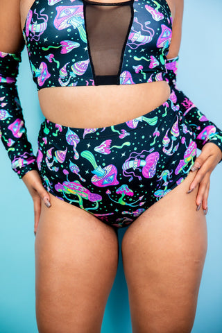 Mushies High Waisted Bottoms - Freedom Rave Wear - Bottoms