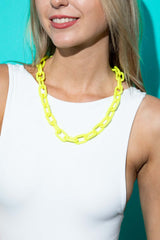 Neon Chainlink Necklace FRW Accessories Size: One Size