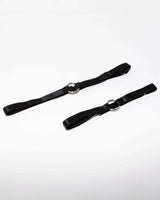 O-Ring Leg Garter Set in black, with high-quality elastic and adjustable sizing, perfect for rave outfits.