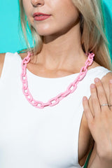 Pink Chainlink Necklace FRW Accessories Size: One Size