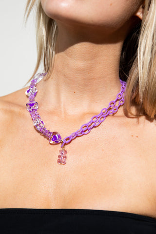 Purple Gummy Bear Love Necklace - Freedom Rave Wear - Necklace