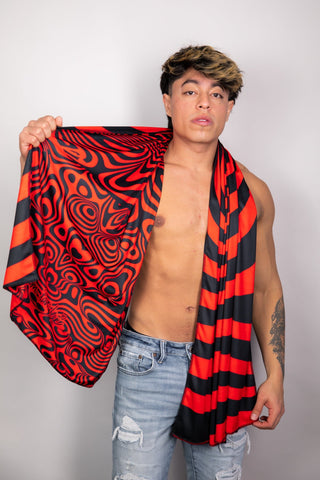 Red Void Festival Scarf - Freedom Rave Wear - Scarves