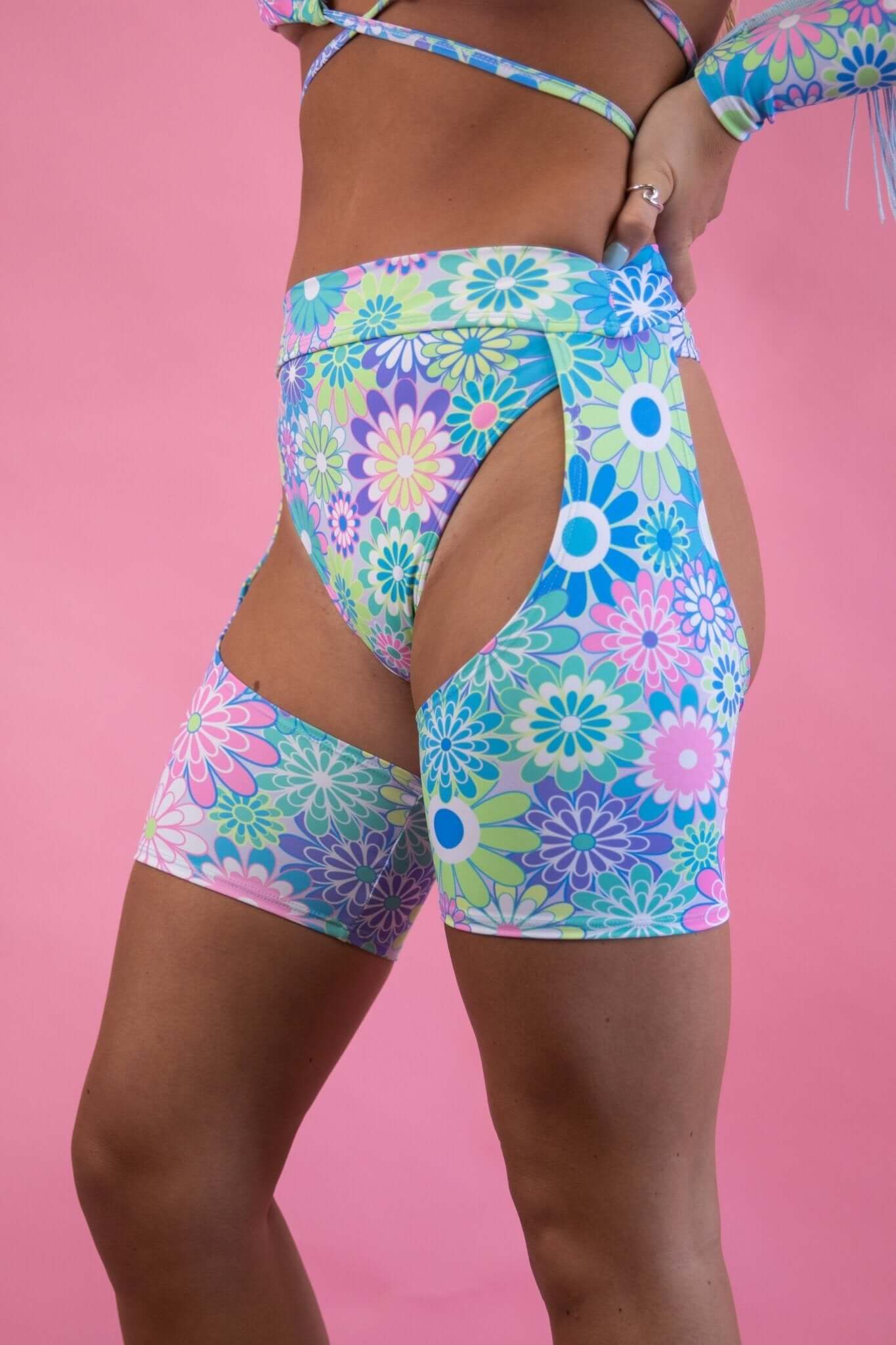 Retro Bloom Chaps - Freedom Rave Wear - Chaps