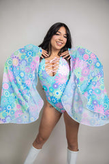 Retro Bloom Goddess Bodysuit - Freedom Rave Wear - Bodysuits