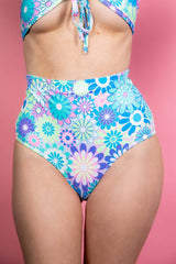 Retro Bloom High Waisted Bottoms Freedom Rave Wear Size: X-Small