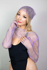 Rhinestone Headscarf - Purple FRW Accessories