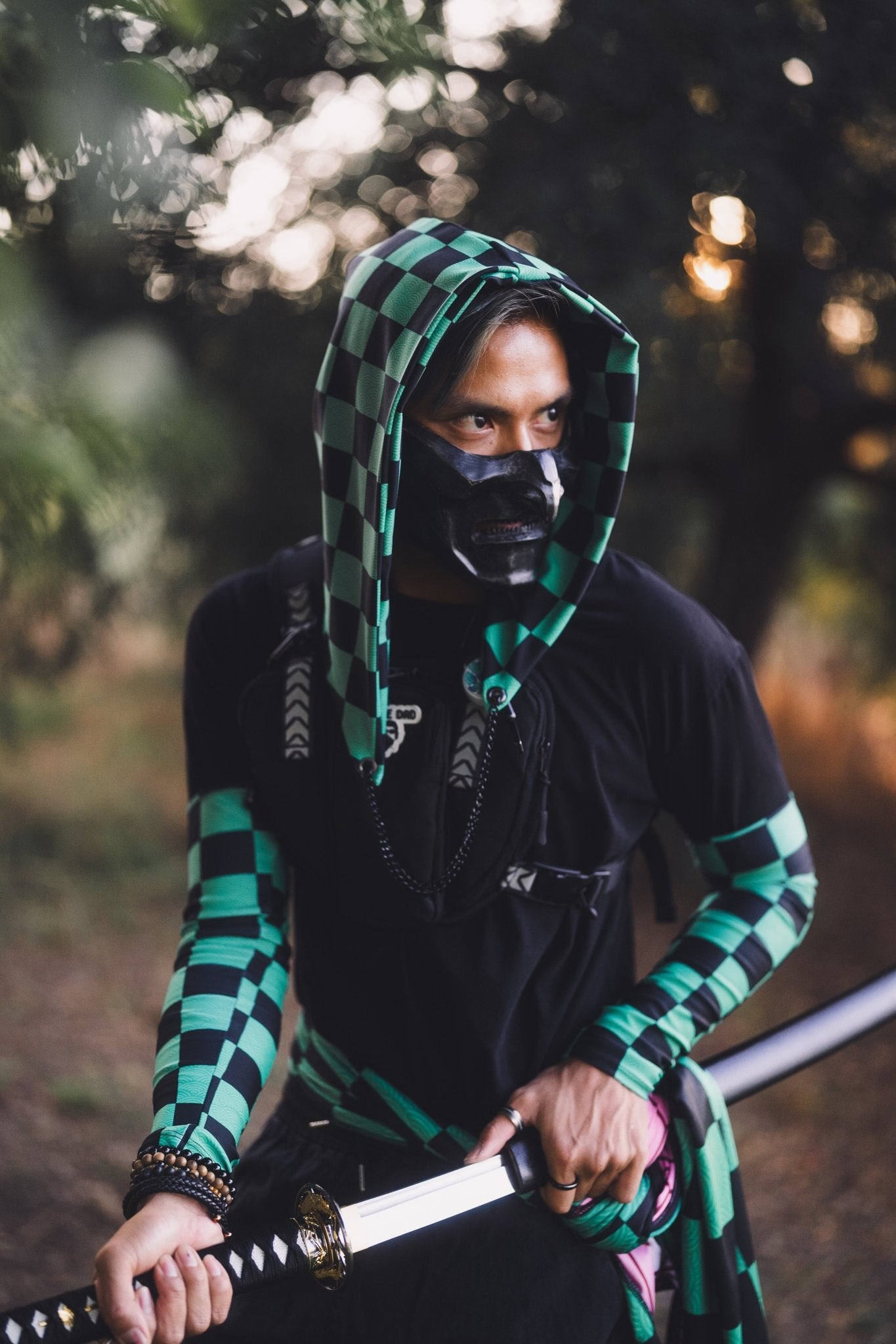 Sunlit Warrior Assassin Hood - Freedom Rave Wear - Accessory