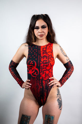 Toxic Arm Sleeves - Red - Freedom Rave Wear - Sleeves